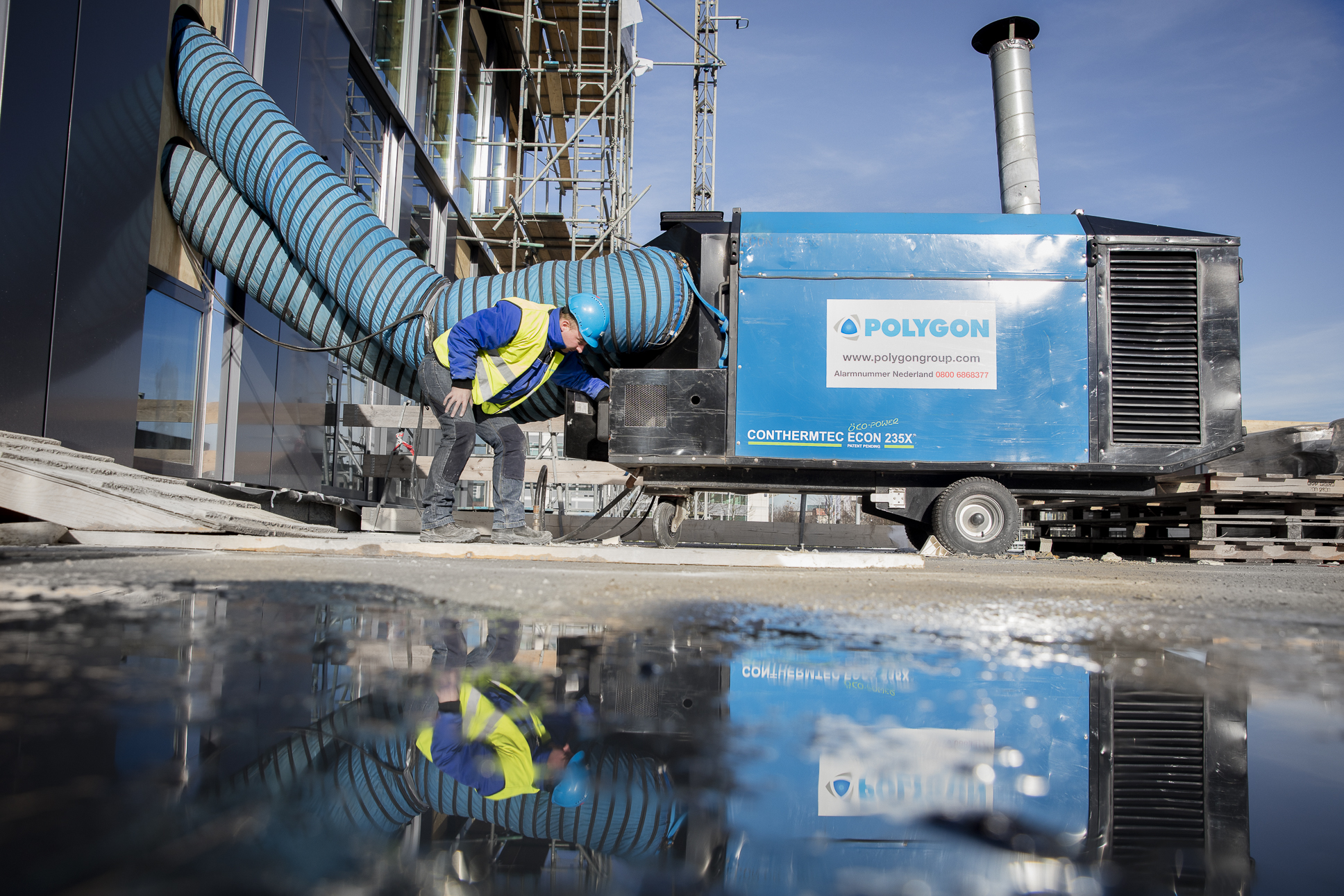 Tijdelijke klimaatcontrole op de bouw door Polygon #Bouwdrogen