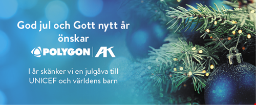 Polygon och AK-konsult stöder Unicef 2018